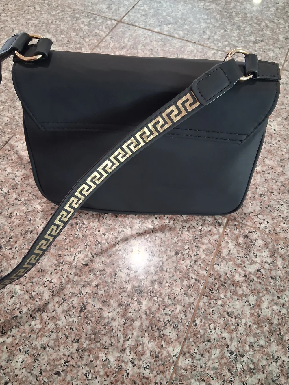 Versace Perfums GWP Black Cross Bag with Gold Logo.New
